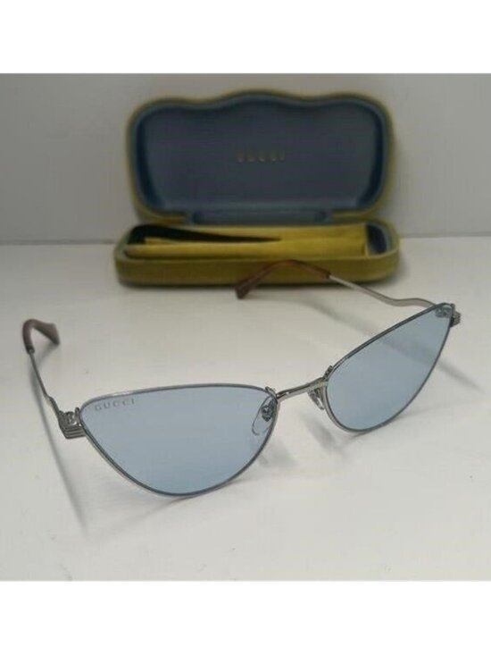 - NEW Gucci GG1006S Cat Eye Sunglasses – Silver / Light Blue 100% AUTHENTIC main image 4